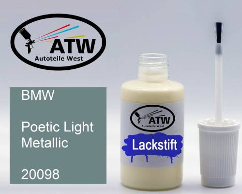 BMW, Poetic Light Metallic, 20098: 20ml Lackstift, von ATW Autoteile West.